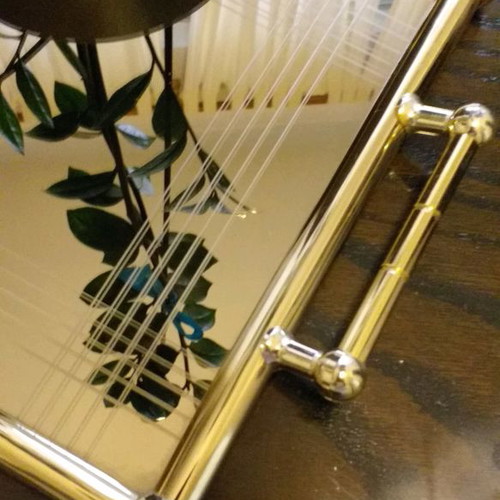 Decorative serving tray new silver-plated/gold-plated with mirror
