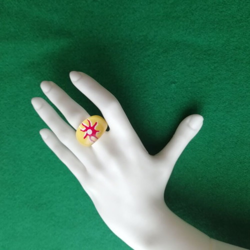 Blown glass sun ring in yellow color new