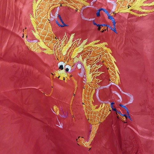 Golden Dragon red kimono size S like new, 100% rayon