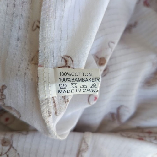 White Cotton Nightgown with Cute Dogs and Lace like new