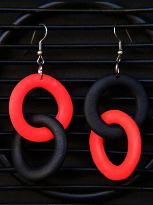 Handmade polymer clay dangle earrings new