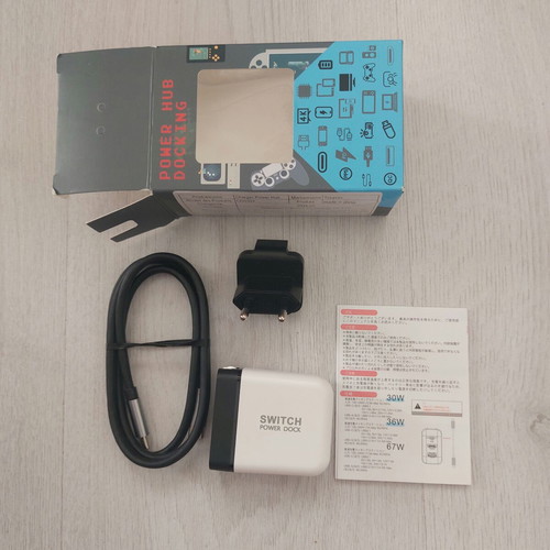 Portable 4K HDMI Dock for Nintendo Switch OLED new, GaN 3-in-1 charger with cable