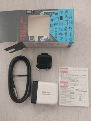 Portable 4K HDMI Dock for Nintendo Switch OLED new, GaN 3-in-1 charger with cable