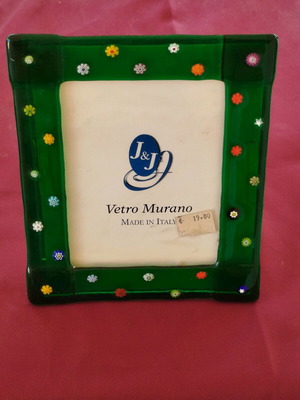 Murano frame green with daisies new