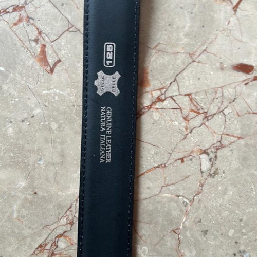 Handmade leather belt new, genuine Italian leather black and beige