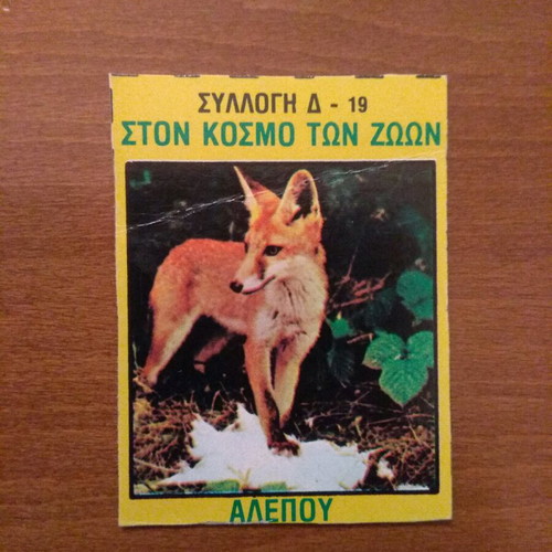 Card D-19 Fox from the Ston Kosmo ton Zoon collection like new