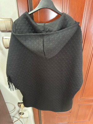 Thin jacket with hood like new, black