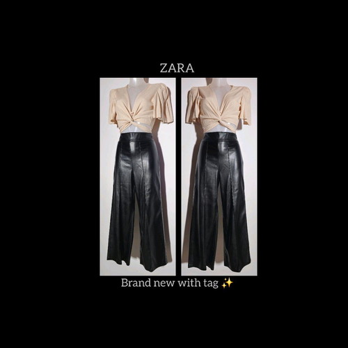 Zara pants made of quality faux leather new with tag, size XS/S