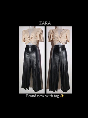 Zara pants made of quality faux leather new with tag, size XS/S