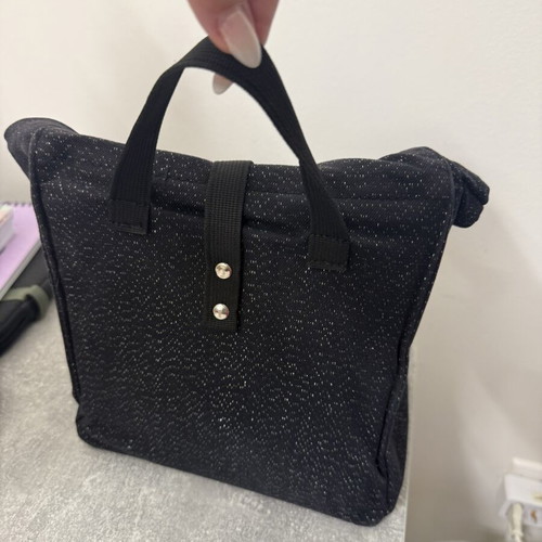 The Lunch Bags fabric lunch bag black and blue