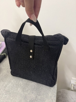 The Lunch Bags fabric lunch bag black and blue