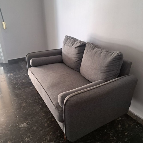 Two-seater sofa gray like new, 138x80x82 cm