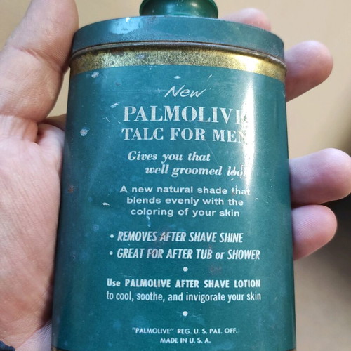 Vintage Palmolive Colgate After Shave Talc Powder 1960 size 3 1/2 Oz used