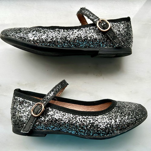 Repetto Paris Girls Black Silver Glitter Mary Jane flats used, EUR29