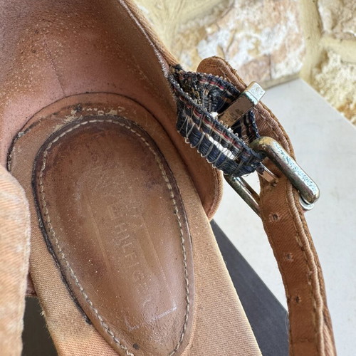 Tommy Hilfiger beige wedge sandals used, size 40