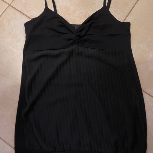 Batik blouse women's black with adjustable strap, size small