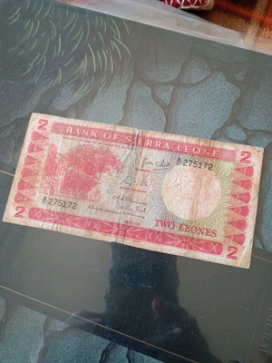Two Leones 1969-70 banknote used from Sierra Leone