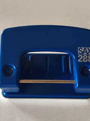 SAX 288 perforator blue used, small desktop 2-hole punch