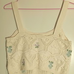 Knitted top Stradivarius cream with embroidered flowers, like new