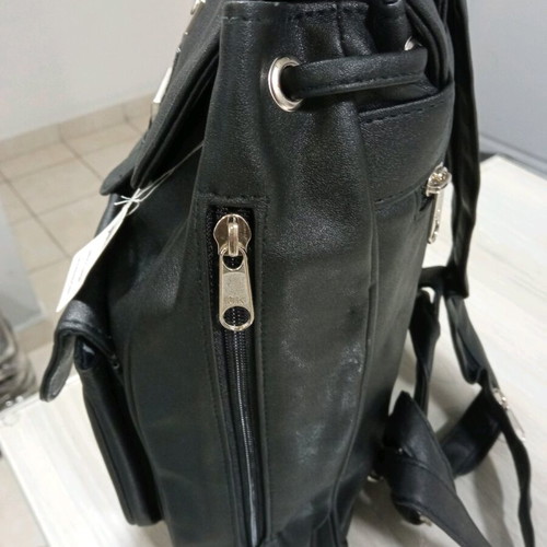 Women's leather backpack new, black color