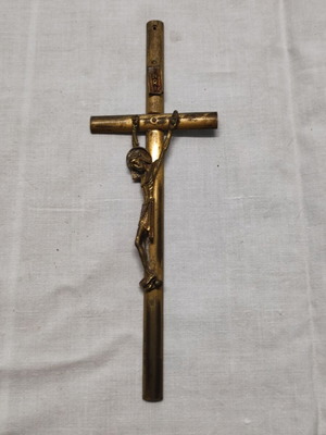 Vintage brass wall cross used