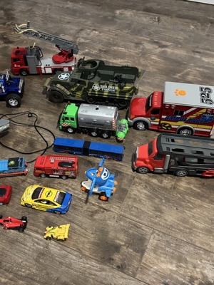 Toy vehicle collection used, small and large