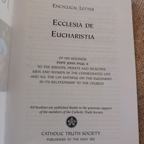 John Paul II Ecclesia de Eucharistia book used