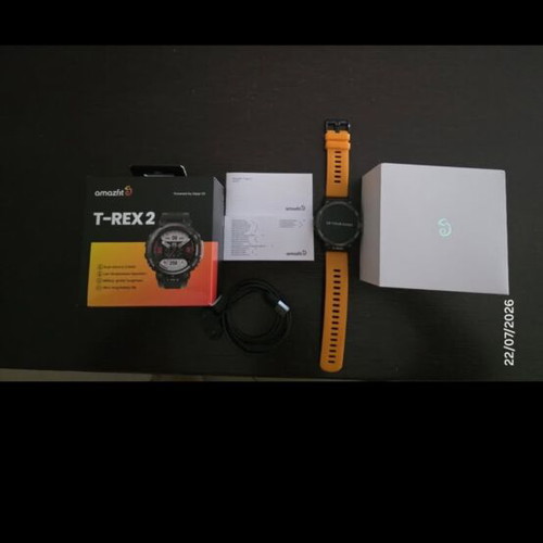 Amazfit T-Rex 2 Aluminium 47mm Waterproof Smartwatch with Heart Rate Monitor Ember Black