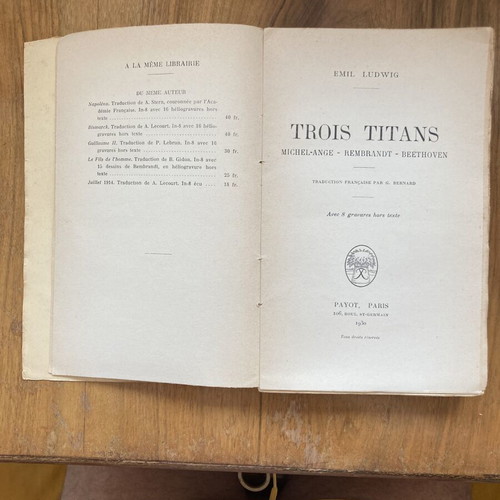 Αρχαίο βιβλίο Emil Ludwig Trois Titans μεταχειρισμένο, γαλλικά