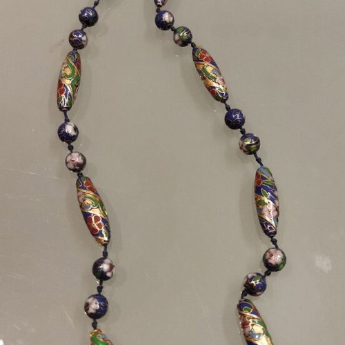Cloisonné necklace like new, handmade, blue multicolor