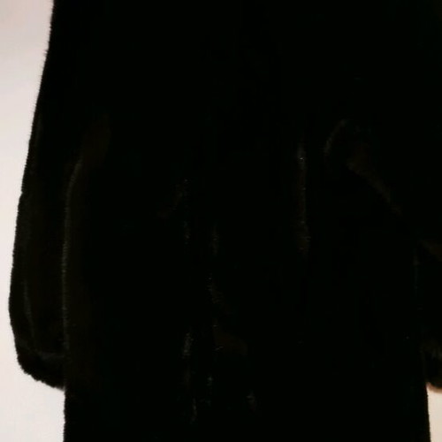 Ecological black fur coat like new, size L
