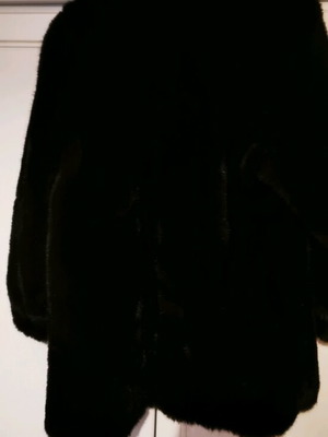 Ecological black fur coat like new, size L