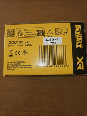 DeWalt Μπαταρία Εργαλείου Λιθίου 18V 2Ah καινούργια, σφραγισμένη