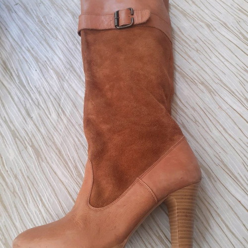 Zara boots used camel with 9cm heel size 39