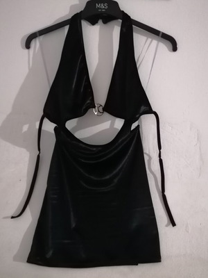 Judah Club mini dress black, like new, halter neckline