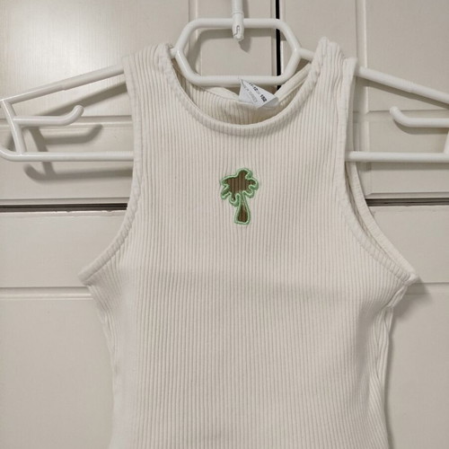 Zara white tank top for girl 11-12 years like new with cut-out palm design