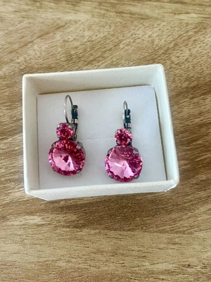 Art Wear Dimitriadis Earrings with Fuchsia Crystals
