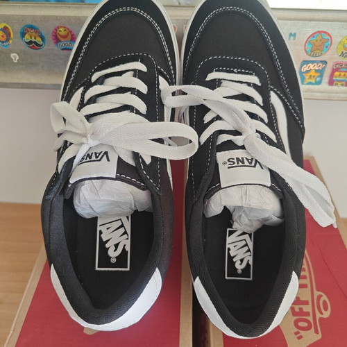 Vans Brooklyn Ls sneakers, black and white, size 38