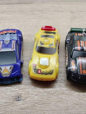 Hot Wheels plastic toy cars used, set of 3, 2012