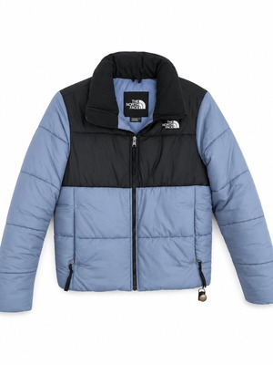 The North Face Retro Nuptse jacket like new, black and turquoise