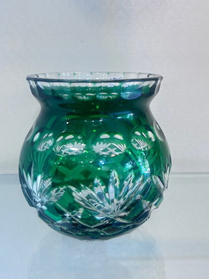 Crystal vase green 13cm new