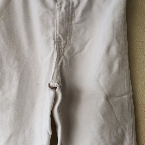 Bikelife women's white high-waisted elastic five-pocket jeans, size S