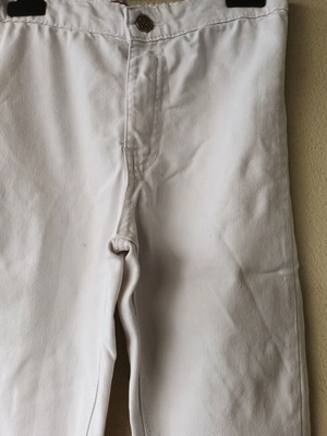 Bikelife women's white high-waisted elastic five-pocket jeans, size S