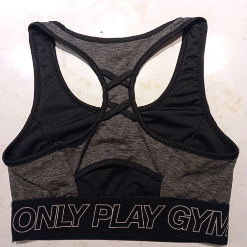 Sports bra used, size XS, gray with black