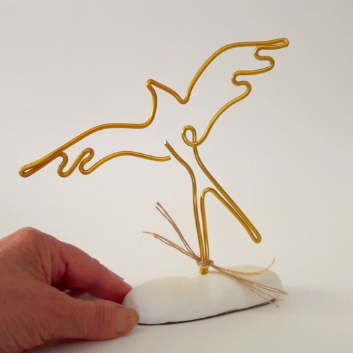 Swallow handmade table decoration new, aluminum and clay