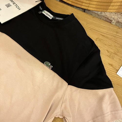 Lacoste T Shirt Medium New, Black and Beige