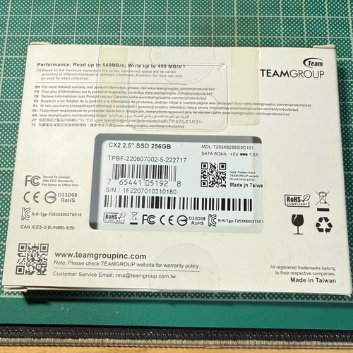 Teamgroup SSD disk 256GB new