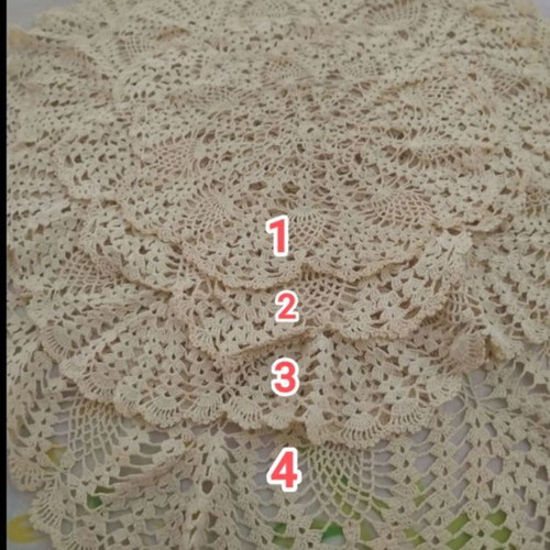 Crochet knit set used, 4 pieces, beige