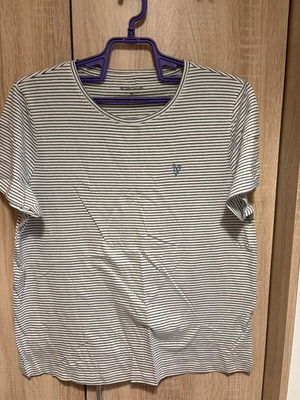 Tom Tailor short-sleeve t-shirt new, embossed design, white and blue, XL