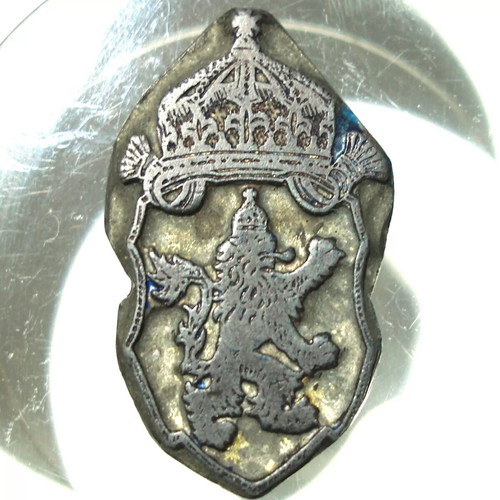 Ink printing die stamp seal Bulgarian royal crest 1890s used